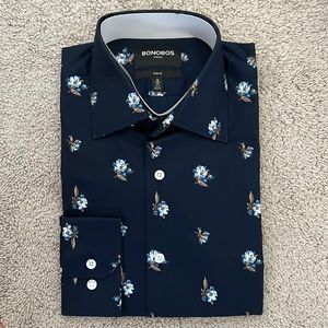 Bonobos Jetsetter Stretch Dress Shirt in Navy Floral